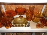 Vintage amber glassware 