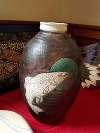 Raku Fish Jar