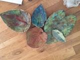 Concrete leaves--handmade.  