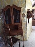 Gorgeous desk with curio and chair
