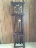 Antique oak Mission Clock works MONITOR CLOCK WORKS NEW YORK