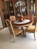 Regency Dining Table 4 chairs 2 leafs