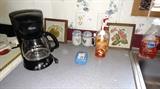 Coffee pot, misc items