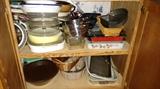 Bakeware, loaf pans, cookie sheets, Pyrex and bowls