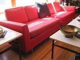 Mid Century Modern Sofa. Marble topped MCM Coffee Table and End Tables.