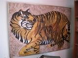 Tiger painting, oil on canvas by Cezar.