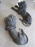 A pair of heavy Bronze Lions from the MGM Studio Lots.