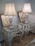 Antique wicker tables. 