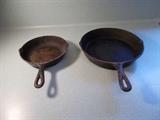 Cast Iron Skillets - Left - #5  -  Right - #8 