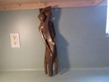 Wood Carved Man and Woman Intertwined - 17.5" Tall