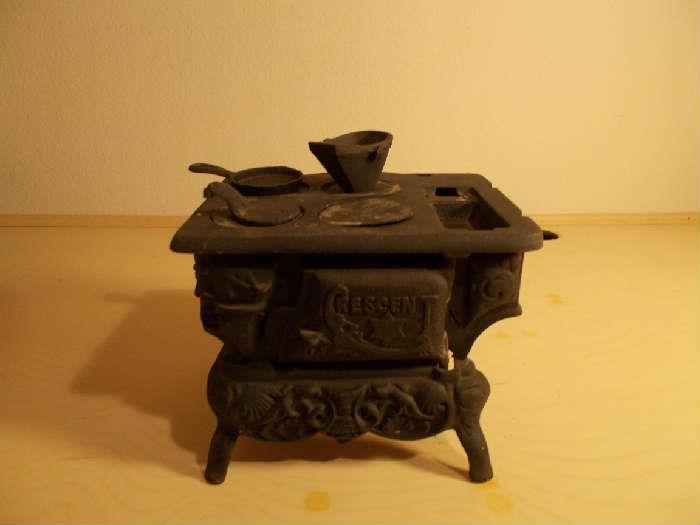 VINTAGE Salesman's Sample Cast Iron Cook Stove - we have 3 - all similar to each other - FABULOUS FIND!!!!!! - 2 CRESCENT - 1 QUEEN