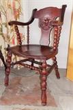 North Wind Carved Oak Chair