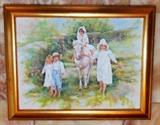 Original watercolor by Gordon Wetmore titled Victorian Children