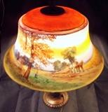 Pairpoint Fall Harvest Lamp both shade and base are signed. 