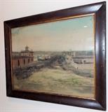 Original Charcoal and Watercolor marked Chattanooga Market St 1863