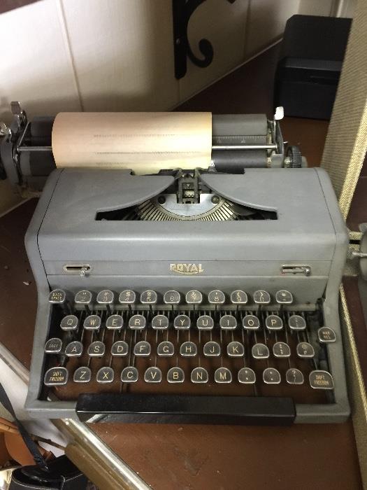 One of about 15 vintage typewriters we have at the sale!