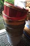 Baskets and galvanized steel buckets