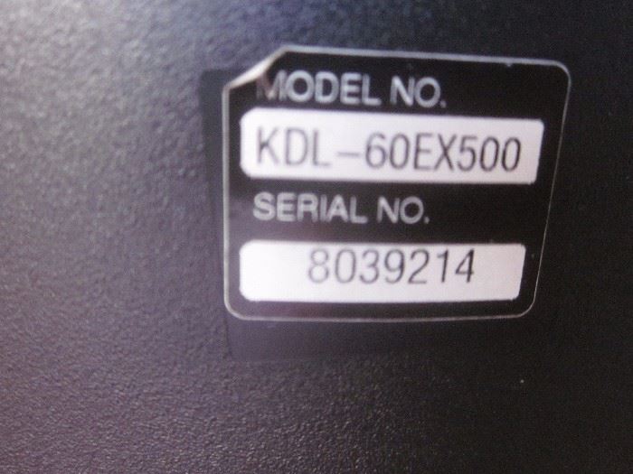  Sony Bravia TV, Model # KDL-60EX500