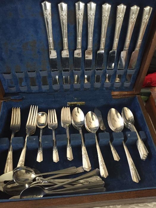 Silver flatware set Service for eight