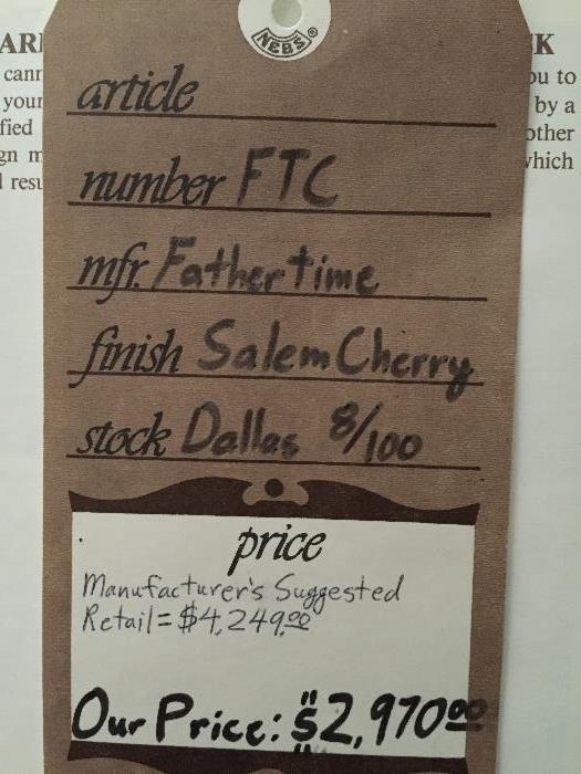 Fathertime, Salem Cherry (Original Discounted List Price was $2,970.00