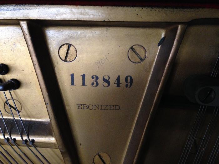 Serial number shows this piano to be over 110 years old