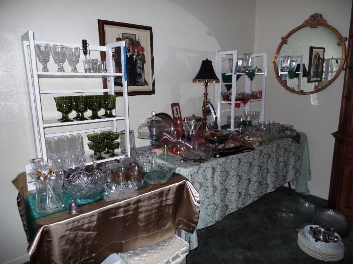 Lots of glassware, plated silver and more