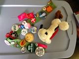 Vintage pins- Kennedy, Jesse James Days and more. Sell as one set. Also, Odie vintage stuffed animal