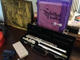 Flute in case with music (sheet music & books)