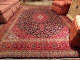 Unbelievable Persian Kashan, signed "Zannari", hand woven, 100% wool, measures 12' 6" x 9' 6".