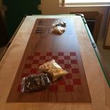 Harvard Foosball table showing checkers and chess
