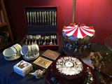 Cutlery for 12, china, inlay boxes, merry go round, glass 