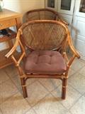 There are four of these bamboo style kitchen chairs