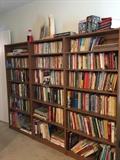 These book cases are for sale, lots of books