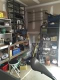 Metal shelving, metal work benches are for sale