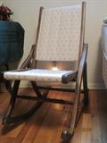 Small, vintage, flower print pattern covered, sewing/knitting rocking chair.