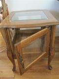 Curio cabinet side table