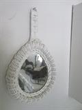 ACCESSORIESWhiteWickerMirror