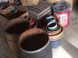 LOTS AND LOTS OF BARRELS AND BASKETS