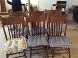 SET OF 6 PRESSED BACK ANTIQUE CHAIRS