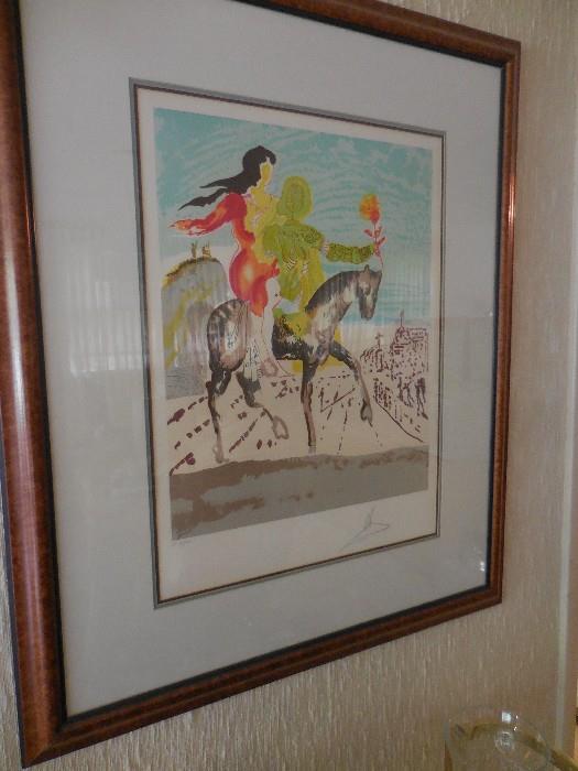 Signed Dahli Color Lithograph. Limited Edition. "Messiah". Numbered, Framed 