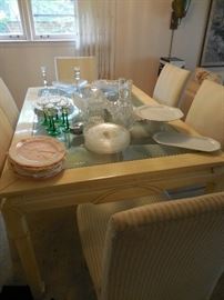 Dining Table.Home is filled with China, Dinnerware, Serve Ware