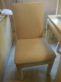 Ivory/White Striped Side Chair (6)