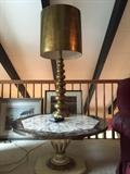 retro lamp and table