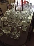 Fostoria Cubist pattern and various depression glass