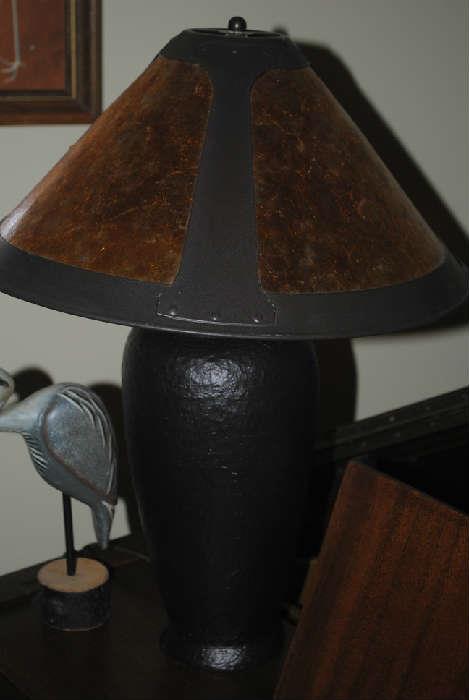 Lamp with Mica shade