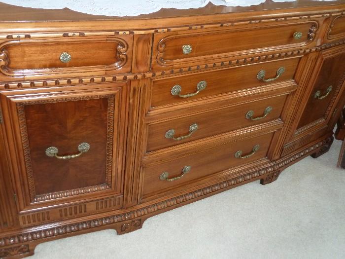 Completely refinished late 1800's early 1900's Buffet made of 5 different woods. 