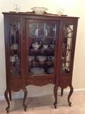 walnut Queen Anne china cabinet