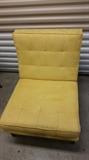 Yellow suede side chair - Similar to Barcelona style