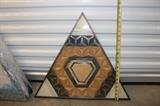 Greg Copeland Vintage Paper Collage Triangle Framed Op Art - One of Three, signed