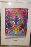 Framed & matted Peter Max poster; one of numerous
